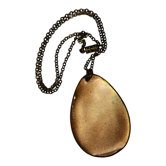 Fused Glass Art Glass Pendant Dichroic 16" Necklace - Picture 12 of 16